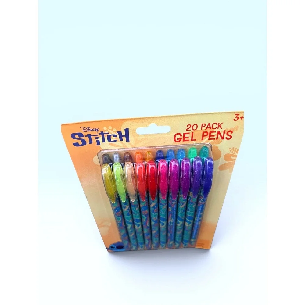 Disney Lilo & Stitch Journal and 20 Pack Glitter Gel Pens Stationery Set New